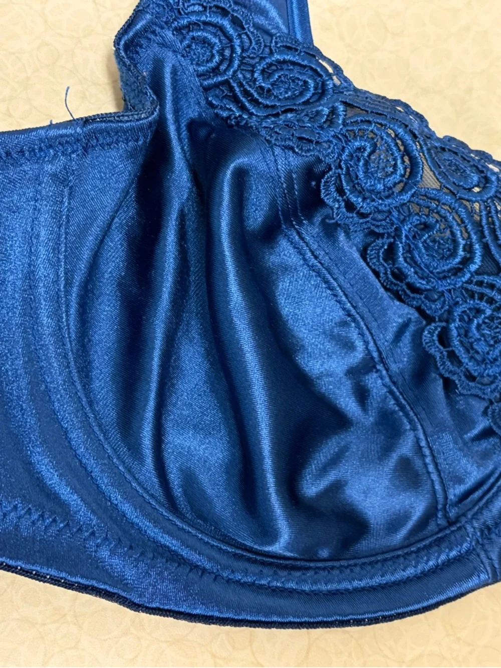 34C Blue Second Skin Unlined Underwire Vtg GELMART Minimizer Bra #5780 34C